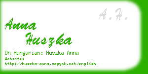 anna huszka business card